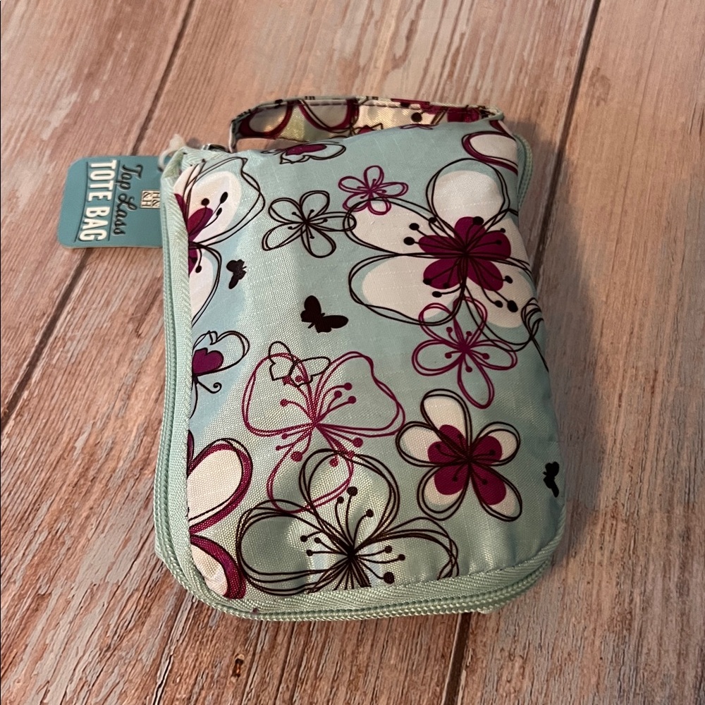 NWT H&H Top Lass Foldable Tote Bag "I'm a Hairdresser" Floral Butterfly - Picture 5 of 7